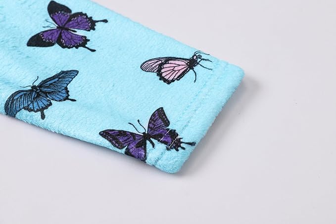 Umeyda Girls Fleece Hooded Robes, Warm Printed Bath Robe for Kids Soft Fuzzy Bathrobe for Gifts