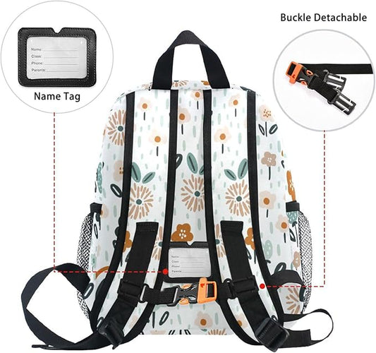 ALAZA Cute Toddler Backpack Floral Rainbows Backpack for Boys Girls Kindergarten Backpack Toddlers Daycare Bag Preschool Backpack