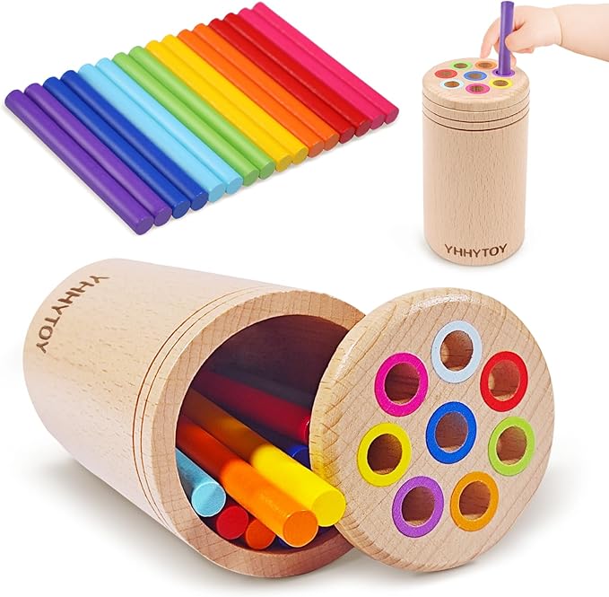 Montessori Toys for 1+ Year Old, Toddler 18 Month Old Toy Color Sorting Preschool Learning Activities, Fine Motor Skills Sensory Toys for Toddlers 1-3, 1 2 3 Year Old Girl Boy Baby Gifts