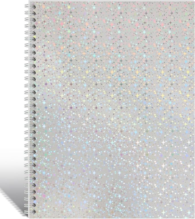 Dajino Large Reusable Sticker Book Collecting Album 8.5×11 Inch Sticker Storage Collection Organizer Book for Adult with 40 Sheets Letter Size Blank Release Paper and Holographic Cover (Little Star)
