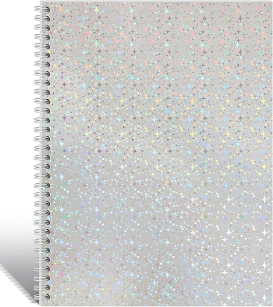 Dajino Large Reusable Sticker Book Collecting Album 8.5×11 Inch Sticker Storage Collection Organizer Book for Adult with 40 Sheets Letter Size Blank Release Paper and Holographic Cover (Little Star)