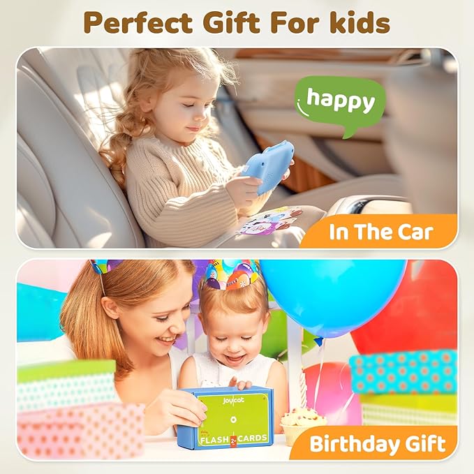 JoyCat Talking Flash Cards for Toddlers 1-5 Clear Voice & Thick Cards & Easy to Slide in and Out, Independent Learning & Speech Development Toys, 16 Topics