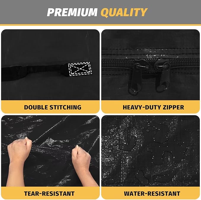 Mattress Bags for Moving and Storage, BETU Waterproof Mattress Protector Twin XL Mattress Cover with 8 Heavy Duty Handles and Zipper Extra Thick Moving Supplies for Dorm (2 Pack:82x42x13.5 Black)