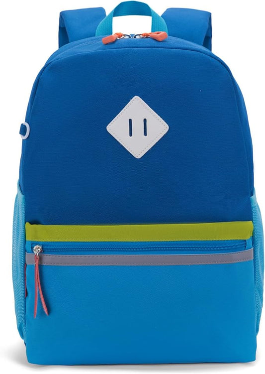 HawLander Little Kids Backpack for Boys or Girls, Toddler School Bag Fits 3 to 6 years old, Light Blue, 15 Inch