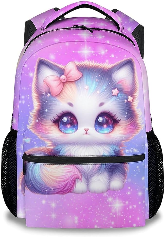 Kids' Backpacks - Cat Backpacks for Girls - Cute Toddler Bookbag - Gifts for Daughter - Durable School Bag for Kindergarten/Preschool/Elementary(17 Inch)