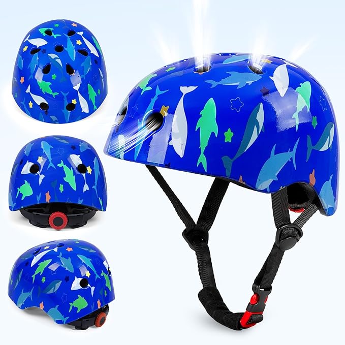 FIODAY Kids Helmet Knee Pads for Kids Unicorn Knee and Elbow Pads Wrist Guards Adjustable Protective Gear Set for Girls Boys Sports Skateboard Inline Skating Scooter