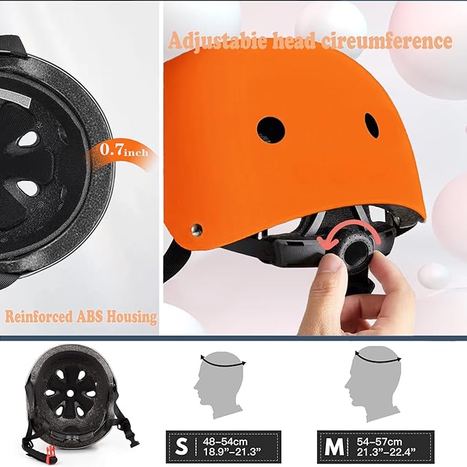 Kids Helmet,Toddler Skateboard Helmets for Ages 2-3-5-8-14 Years Boys Girls with Knee and Elbow Pads Wrist Guards fit Roller Skates,Skateboarding,Skating Scooter Adjustable Kids Helmet