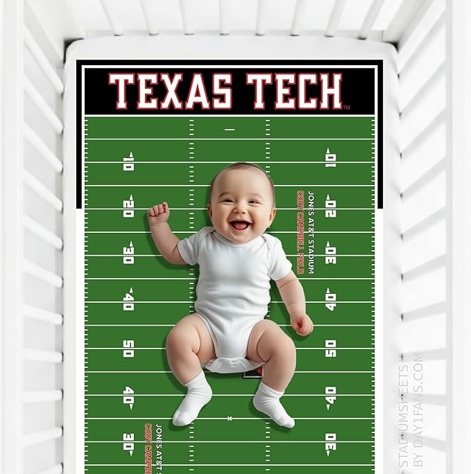 STADIUMSHEETS Day1Fans Officially-Licensed Fitted Crib Sheet (Texas Tech Red Raiders)