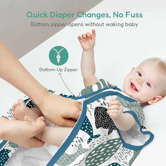 Baby Sleep Sacks Lightweight, Soft & Breathable 0.5 TOG Wearable Blanket with Zipper, 3-Pack 0-3-6-12-24-4T