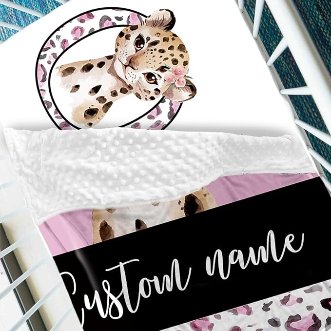 Customized Crib Bedding Set, Baby Pink Lion Set with Fixed Name, Gifts for Toddlers, 2 Pcs Crib Set for Newborns Infant, Soft and Durable Crib Set, Infant Nursery Bedding Set