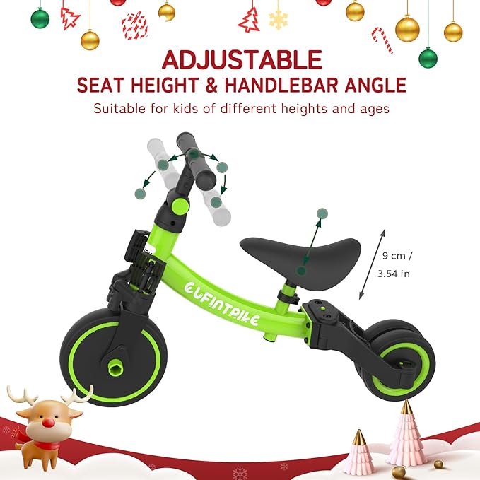 besrey 5 in 1 Toddler Bike for 1 Year to 4 Years Old Kids, Toddler Tricycle Kids Trikes Tricycle, Toys for Boy & Girl, Balance Training, Removable Pedals