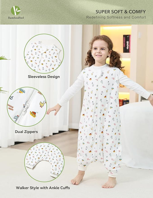 Baby Sleeping Bag Walker Sleep Sack with Feet 1.0 TOG Wearable Blanket Sleeveless Toddlers Winter 6Months-4T
