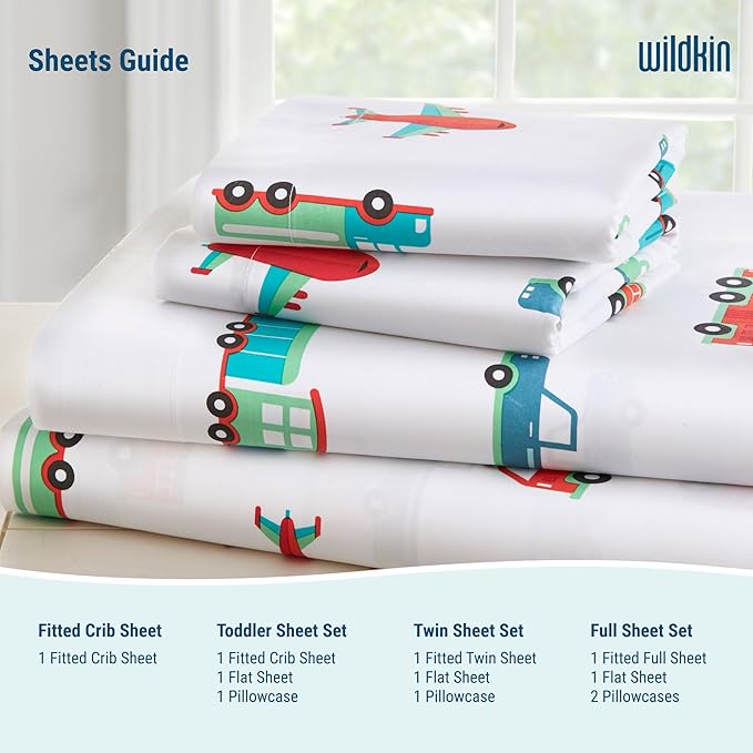 Wildkin Kids 100% Microfiber Crib Sheet – Soft, Breathable Fitted Sheet - Dinosaur Land