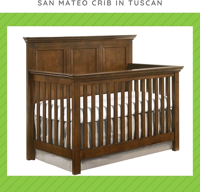 Full-Size Conversion Kit Bed Rails for Westwood Design Convertible Cribs - Solid Wood Rail - Toddler and Adult Bed Rail for Full-Size Beds - Essential Nursery and Baby Furniture (Tuscan, Option 1)