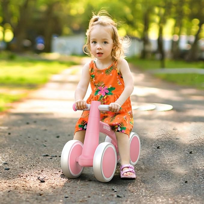 SEREED Baby Balance Bike for 1 Year Old Boys Girls 12-24 Month Toddler Balance Bike, 4 Wheels Toddler First Bike, First Birthday Gifts