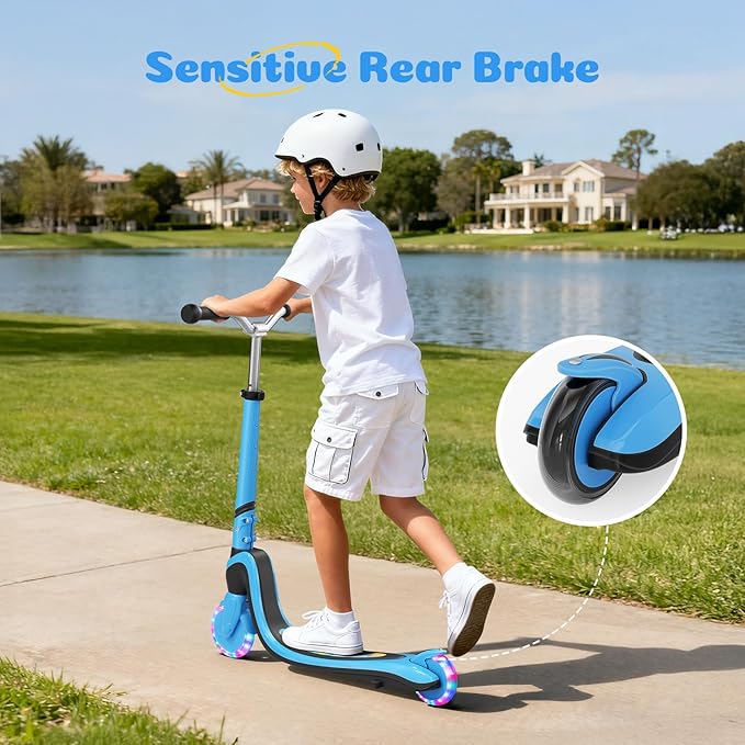Scooter for Kids with Light-Up Wheels & Deck, Adjustable Heights 2 Wheel Kick Scooters for Kids 5-7, Toddler Scooters with 4 Lighting Mode Deck