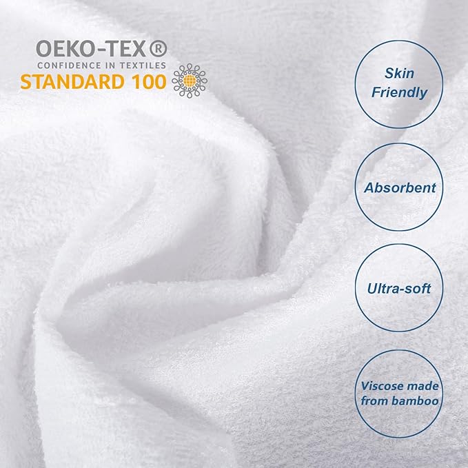 Waterproof Mattress Protector Twin Size,Mattress Cover Protector, Smooth Top Mattress Protector for Kids, Breathable Skin Friendly and Noiseless Fitted Sheet,Viscose Made from Bamboo Terry
