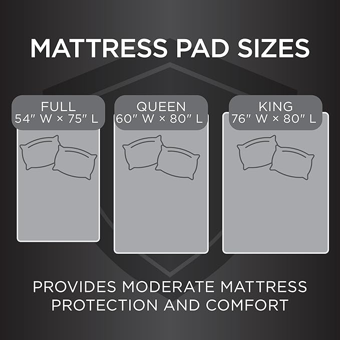 Protect-A-Bed Essential Mattress Pad Full, 100% Waterproof, Dust Mite Barrier Mattress Pad, Breathable & Quiet, Antimicrobial, Fits 11"-18" Mattresses