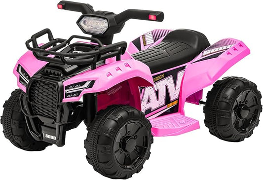 ATV for Kids, 6V Battery Powered Toddler 4 Wheeler w/Music, Light, 1.2mph Max Speed, Kids ATV 4 Wheeler for Toddlers Aged 1.5-3 Years Old, Light Pink