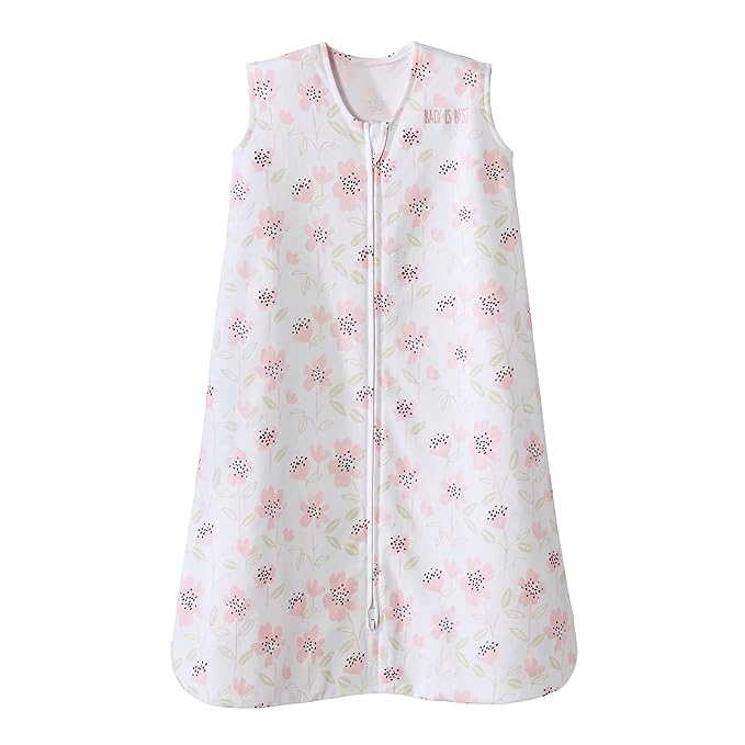 HALO SleepSack, 100% Cotton Wearable Blanket, Swaddle Transition Sleeping Bag, TOG 0.5, Wildflower Blush, Medium, 6-12 Months