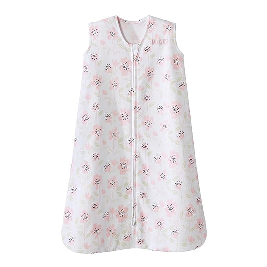 HALO SleepSack, 100% Cotton Wearable Blanket, Swaddle Transition Sleeping Bag, TOG 0.5, Wildflower Blush, Large