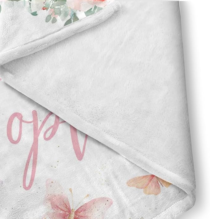 Custom Baby Bedding Set: Personalized Pink Butterfly Bedding Baby Blanket Fitted Sheet Changing Cover Nursery Rug Room Decor Gift Idea