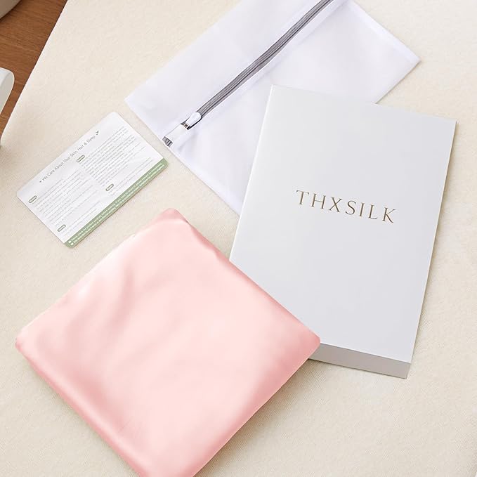 THXSILK 7A+ Grade 100% Mulberry Silk Crib Sleeve for Baby Girl Hairloss and Bald Spot, Silk Bassinet Slip for Crib/Cot/Bassinet/Cradle Mattress 41.4inch*20.5inch, Charming Pink