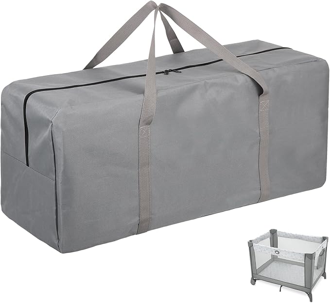 Carrying Bag Compatible with Graco Pack n Play,Waterproof Lightweight Playard Storage Duffle Bags for Graco Pack n Play for Travel and Storage（Grey）
