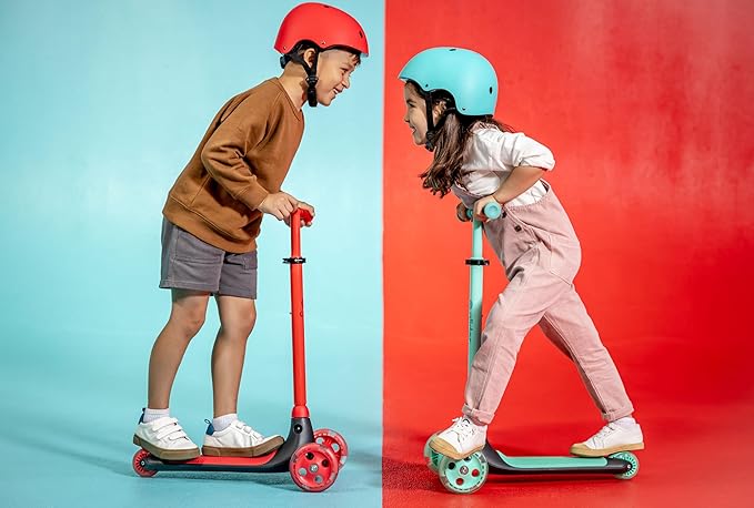 Yvolution Y Glider Air Scooter for Kids, 3 Wheel Scooter for Toddlers 4 Adjustable Height Glider with Kick Scooters, Lean to Steer with LED Flashing Light for Children Ages 3+ Years Old