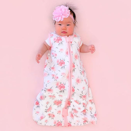Mama Cheetah Baby Sleep Sack 0.5 TOG, Organic Cotton Baby Wearable Blanket with Two-Way Zipper, Swaddle Transition Baby Sleeping Bag for Newborn Infant Toddler Boy Girl, 0-3 Months