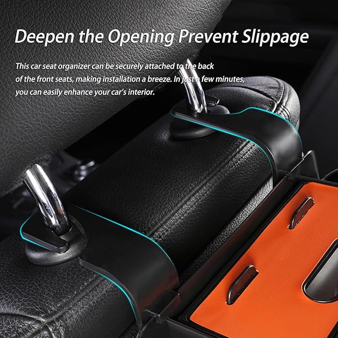 pupken Car Organizers and Storage Box, Car Organizers and Storage Box Behind Set, 4 in 1 Multifunctional Cars Organizer and Storage Back Seat for Hold Phone, Drinks, Handbag, Universal Fit (White*2)
