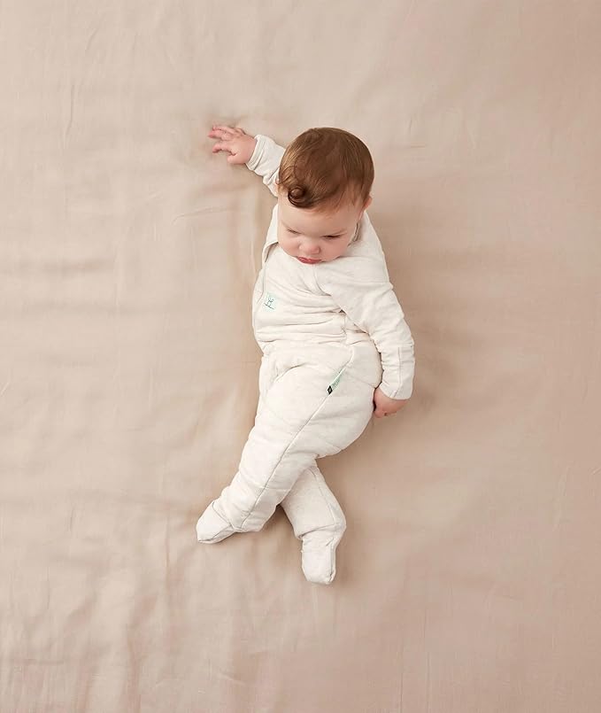 ergoPouch Sleep Onesie 3.5 TOG – Warm Baby Romper & Sleep Layer with Full-Zip, Guarding Against Blankets, Breathable & Movement-Friendly, Ideal for Transitional Sleeping (12-24 Months, Oatmeal Marle)