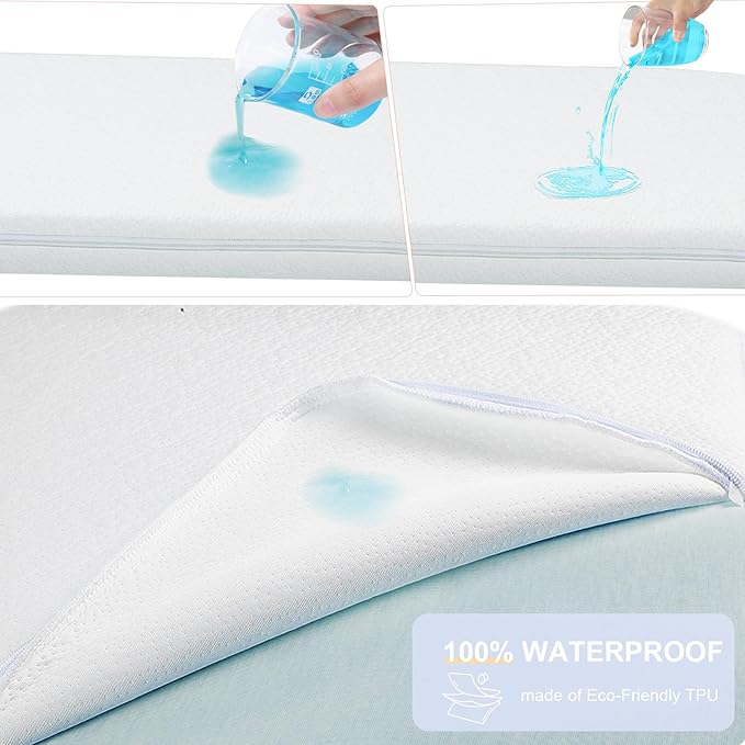NeoBorn Baby Bassinet Mattress Pad, 33" x 19" Dual Sided Comfort Gel Memory Foam Mattress with Removable Breathable Soft Tencel Cover Fit for Jimglo/ANGELBLISS 3 in 1/BabyBond/Cowiewie Baby Bassinet