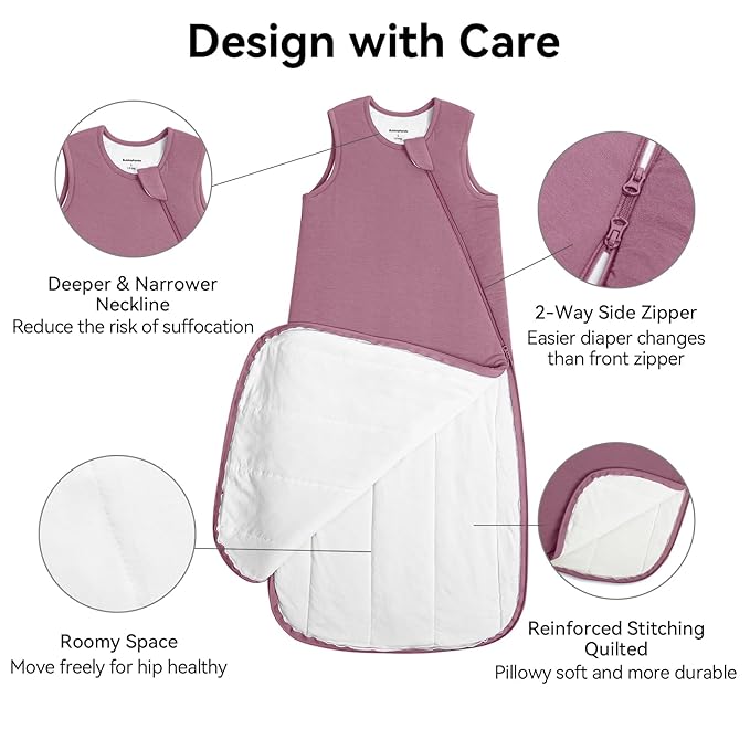 BubblePanda Modal Sleep Sack 6-12 Months 1.0 Tog Super Soft Toddler Sleep Sack for Babies 2-Way Zipper Baby Wearable Blanket