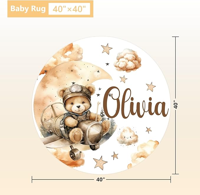 Personalized Baby Crib Bedding Set, 3 Pcs Custom Nursery Bedding Set with Name, Soft Double Layer Baby Crib Set for Boys Girls, Customized for Toddlers Infants, Brown Bear