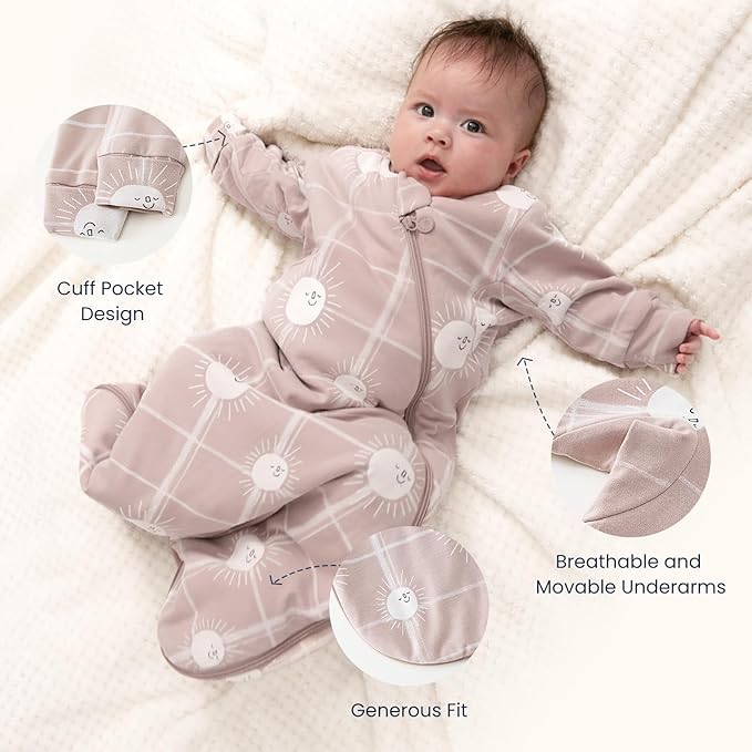 Unisex Sleeping Bag for Babies and Toddlers 1.0 Tog Sleep Sack 0-6 Months, Newborn Sleep Sack, Wearable Blanket Baby, One Piece Long Sleeves, Gifts for Baby
