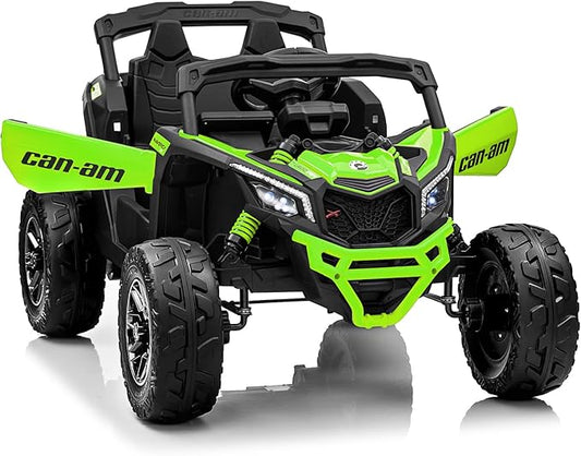 KerryYoo SU5 24V Ride on Toys for Big Kids,4x200W,2 Seater Electric Ride on UTV 4WD/2WD,EVA Rubber Tires,4x4 Shock Absorbers,Remote Control,Licensed Can-Am,Bluetooth - Green