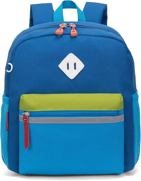 HawLander Little Kids Backpack for Boys or Girls, Toddler School Bag Fits 3 to 6 years old, Light Blue, 12 Inch