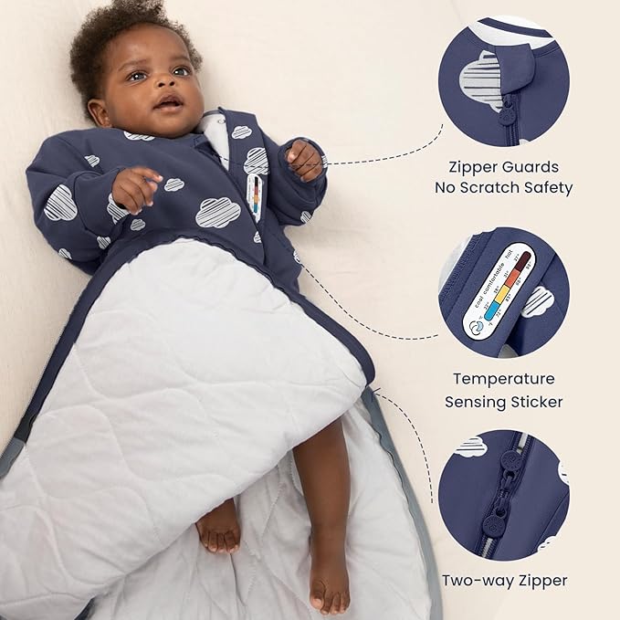 kaiya baby Unisex Sleeping Bag for Babies and Toddlers 2.5 Tog Sleep Sack, Long Sleeve Sleep Sack, Wearable Blanket Baby