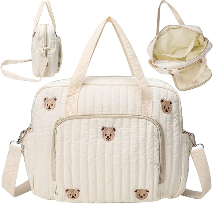Messenger Diaper Bags, 14x4x11 Inch Large Capacity Baby Bag, Portable Lightweight Diaper Tote with Handle and Strap for Travel