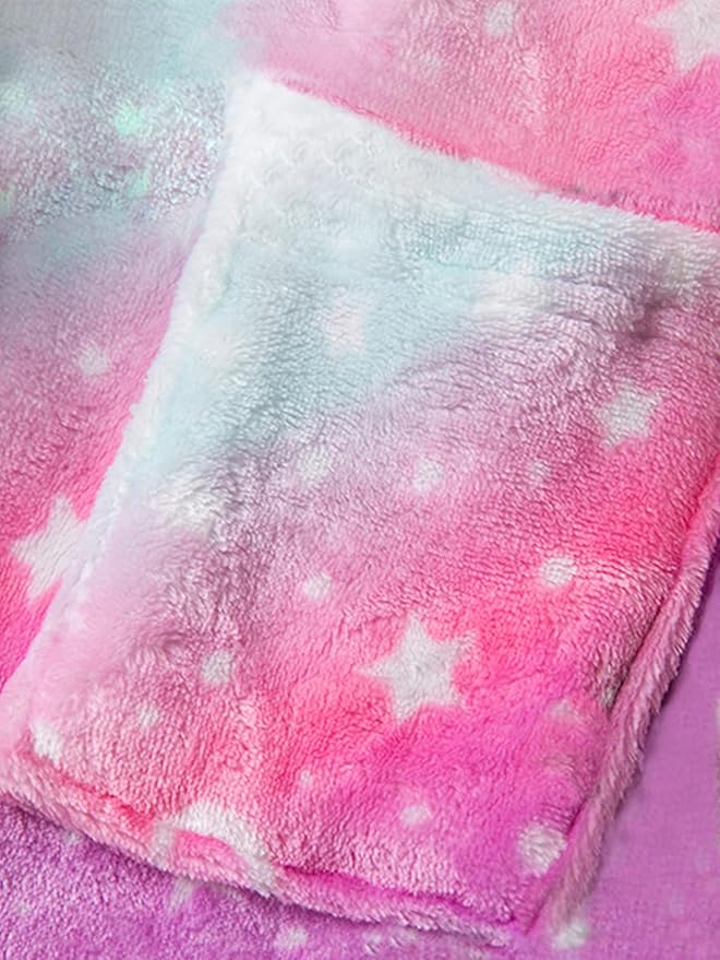SANGTREE Boys Girls Robe Fleece Hooded Soft Toddler Bathrobe Cute Boys Bathrobe Fuzzy Plush Robes for Kids, 2-12 Years