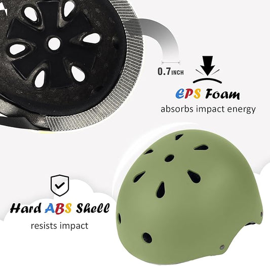 Kids Bike Helmet, Adjustable and Multi-Sport, from Toddler to Youth, 3 Sizes