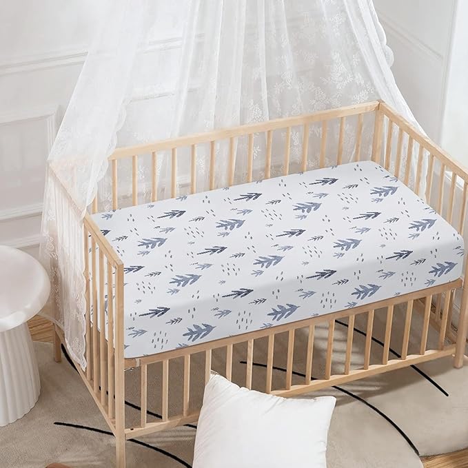 Watercolor Trees Fitted Crib Sheet Plants Baby Crib Sheet Fit Standard Crib and Toddler Mattress,Crib Mattress Sheets for Boys Girls 28"x52"