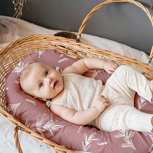 Floral Bassinet Sheets Girl 3 Pack, Breathable Cozy Fitted Mattress Sheet, Elastic Travel Bassinet Fashionable, Standard Cradle Safe Sheets for Baby Boy Girls 32" x 16"