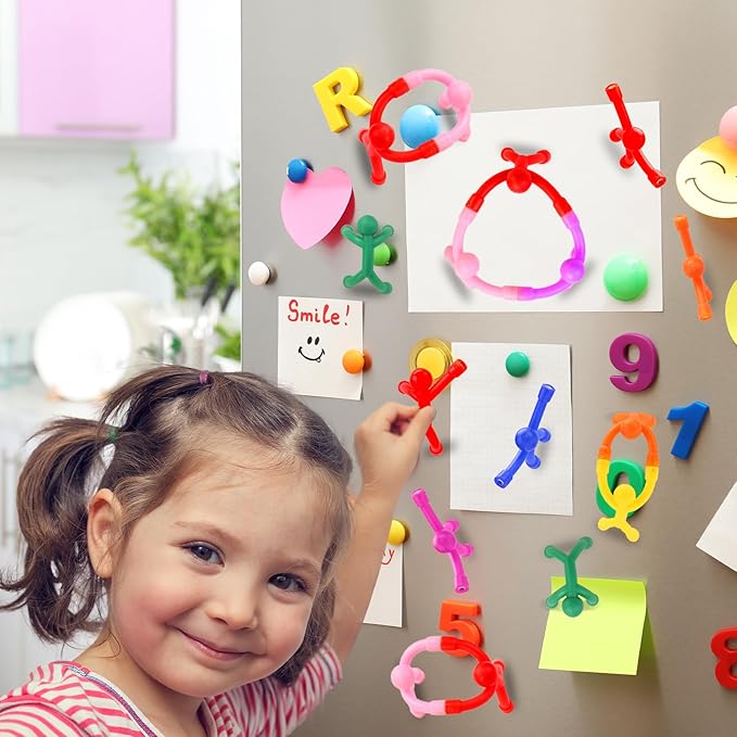 12Pcs Magnetic-People-Magnet-Men: Magnetic Travel Toys for Kids, Creative, Portable and Educational, Funny Magnets for Kids, Small Toys for Classroom Prizes, Easter Egg Stuffers, Office