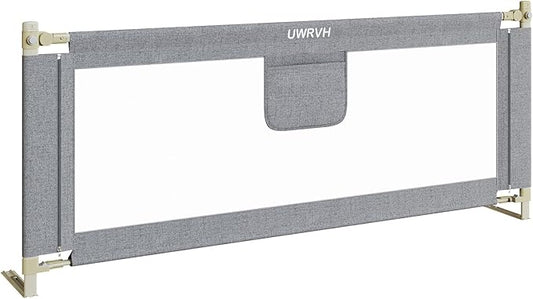 Bed Rails for Toddlers，Toddler Bed Rails，Bed Rail for Baby - Adjustable Height Bed Guard with Child Safety Lock, Universal Fit for King/Full/Twin Beds (Grey, 1 Side 59Inch)