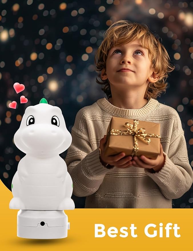 L LOHAS LED Plug in Night Light for Kids, 3D Cute Dinosaur Night Lights with Dusk to Dawn Sensor, RGB+Soft White 3000K Dinosaur Night Light, Christmas Birthday Gift Nightlight for Kids, Room Decor