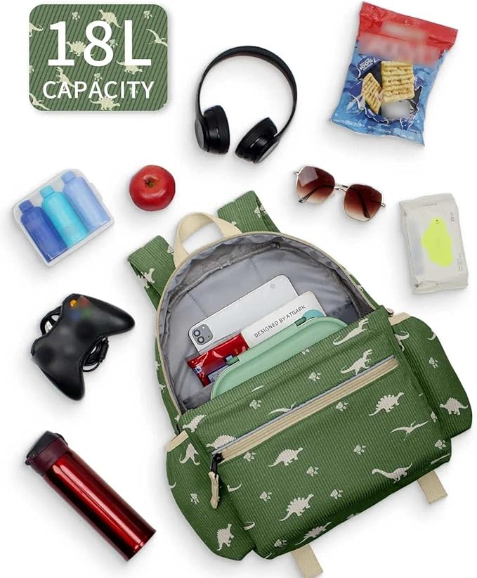 Corduroy Kids Backpack for Boys 6-10: Boys Girls Backpacks for Elementary Kindergarten 15” H Fit Folder