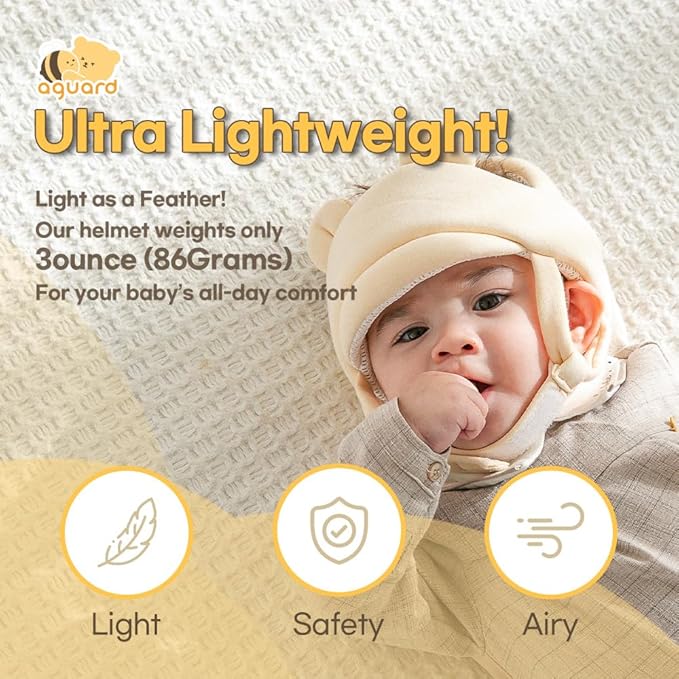 Baby Head Protector- Baby Helmet Cotton, Adjustable & Ultra-Lightweight Head Protector for Crawling & Walking Infants, Toddlers