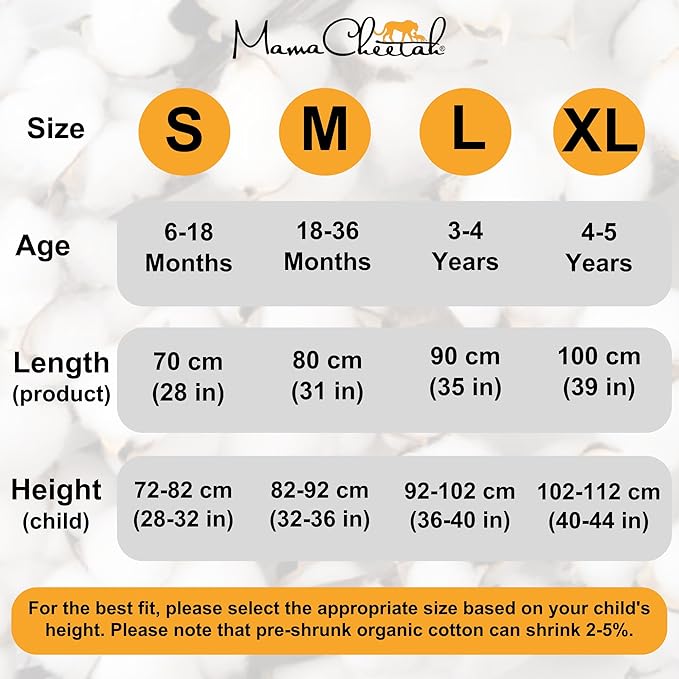 Mama Cheetah Toddler Sleep Sack with Feet 2T, 0.5 TOG Organic Cotton Baby Wearable Blankets with Legs, Baby Sleeping Bag for Walkers, Early Walker Medium